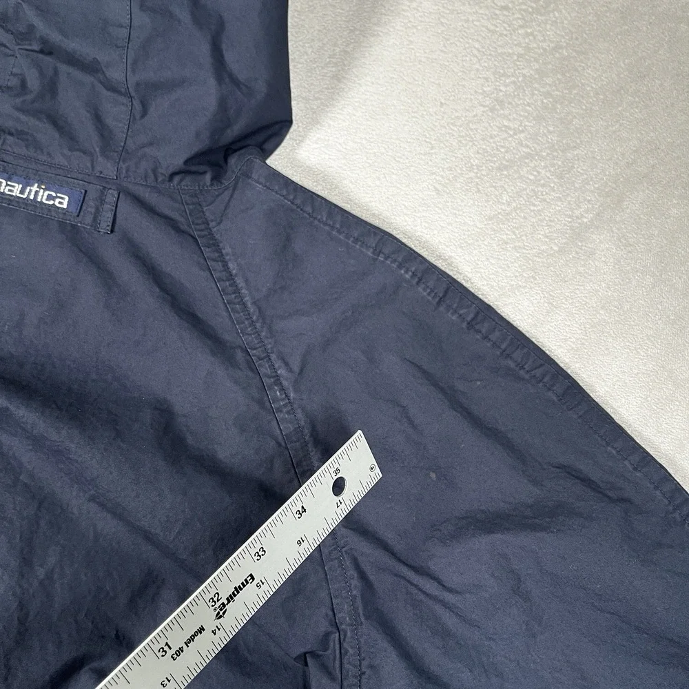 Vintage Nautica Competition Sailing Jacket Men M‎ Hooded Branded Snaps/Zipper